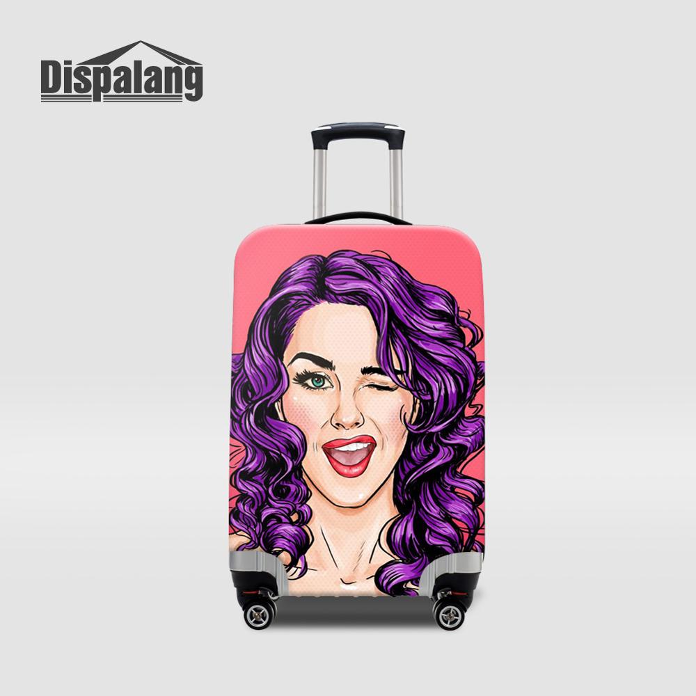 Waterproof Suitcase Cover Protector - 女性用カスタム漫画プリント荷物カバー 防塵防水トラベルスーツケースプロテクター 18～32インチバッグ用