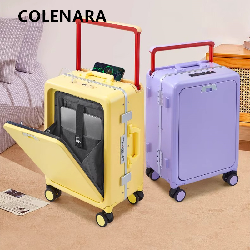 Front Opening Laptop Luggage 24 Inch - COLENARA ローリングラゲッジ フロントオープン ラップトップ搭乗ケース 24インチ アルミフレーム