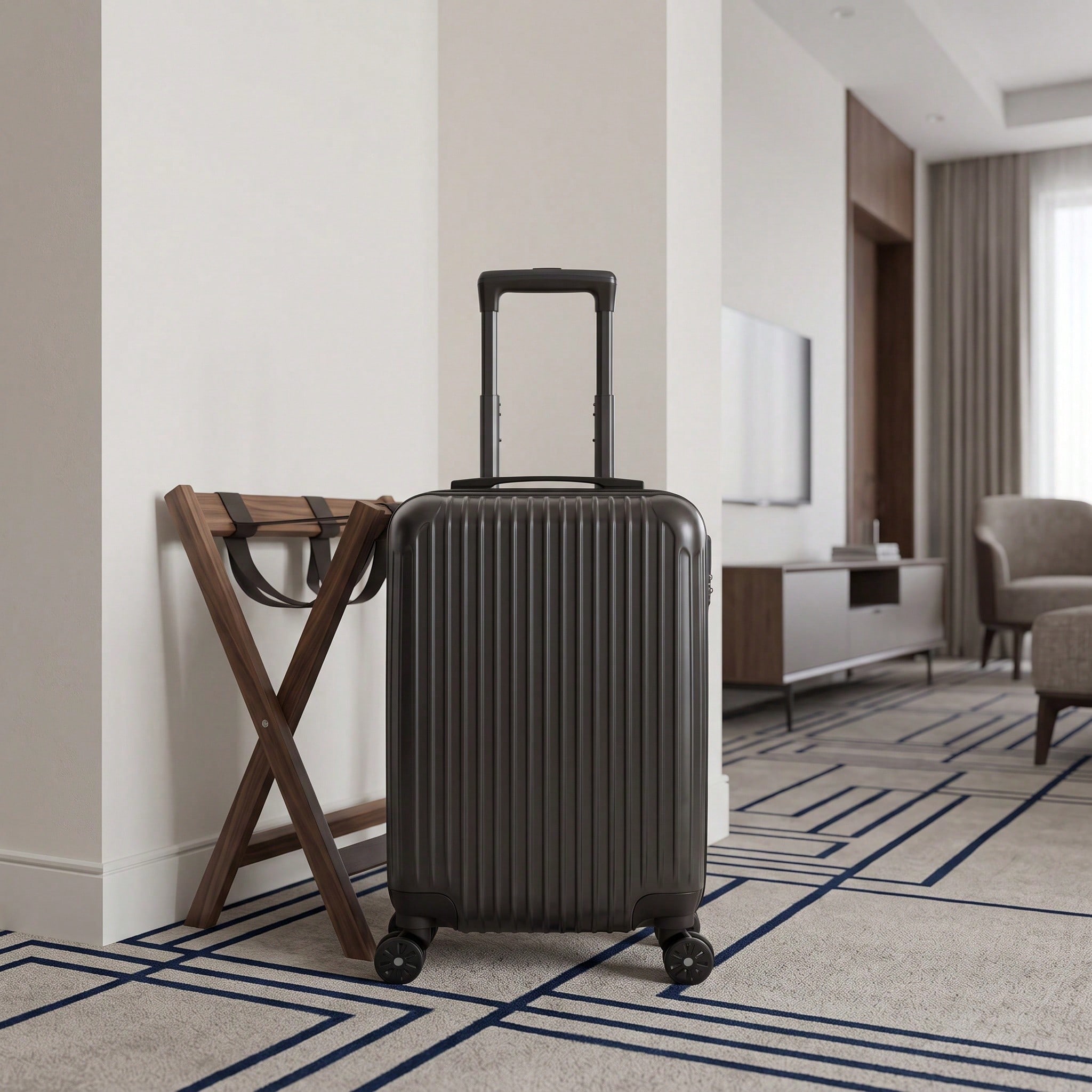 20インチABS製ハードシェルキャリーオンスーツケース、耐摩 - Cabin Size Lightweight Travel Trolley のレビューと価格