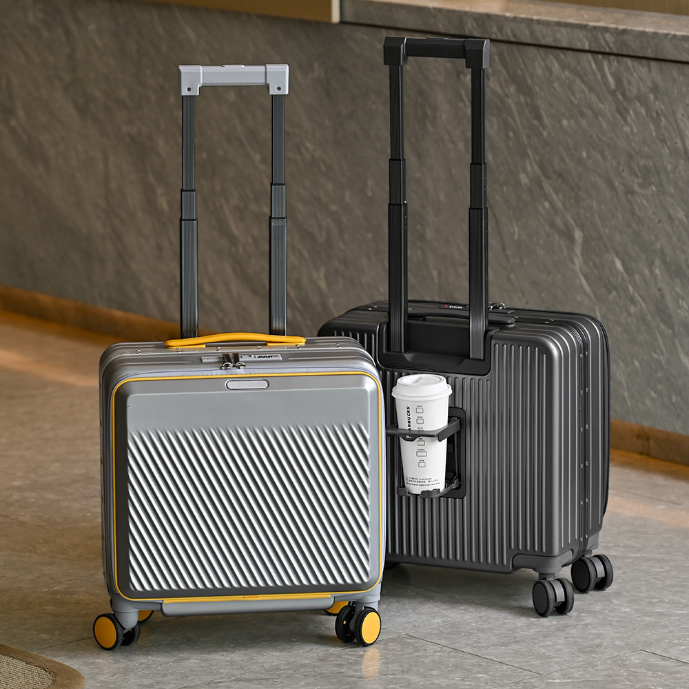 18インチフロントオープンキャリーオンスーツケース アルミフ - Aluminum Frame Carry On Luggage のレビューと価格