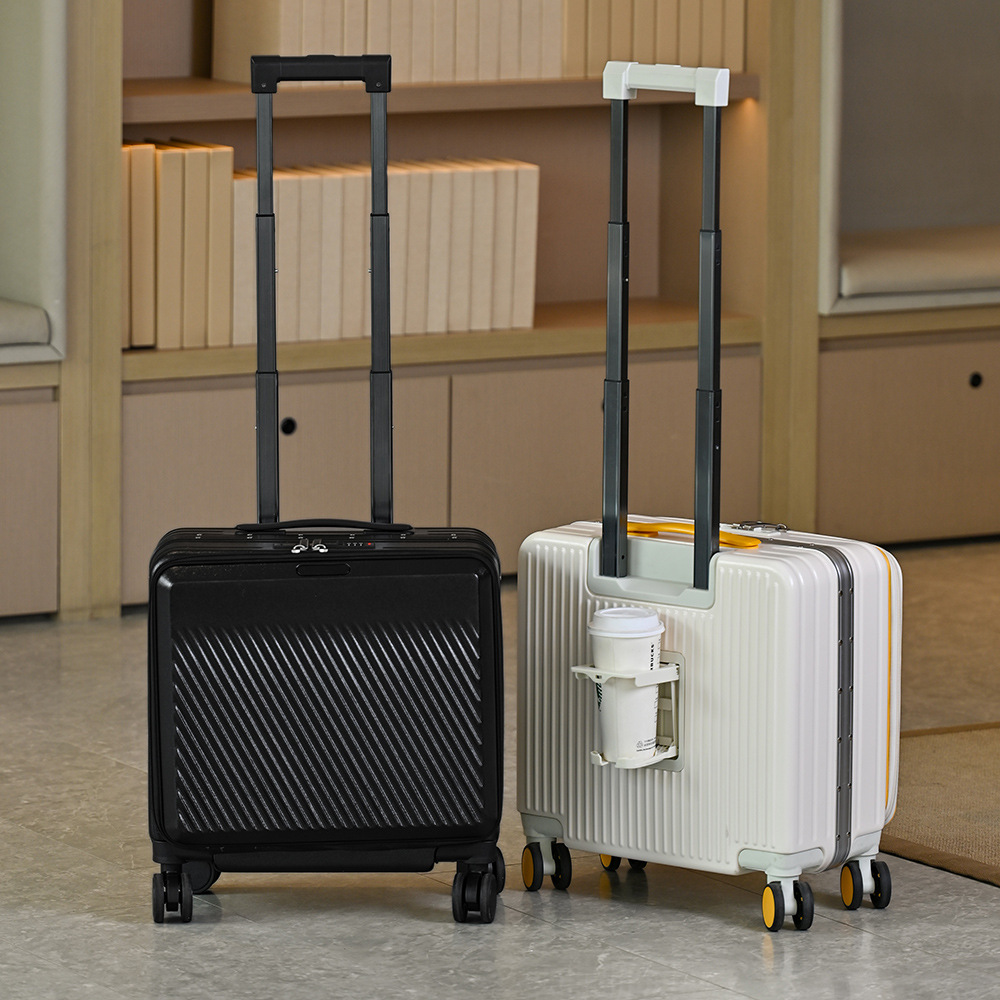 18インチフロントオープンキャリーオンスーツケース アルミフ - Aluminum Frame Carry On Luggage のレビューと価格