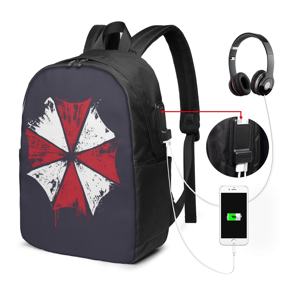 映画ゲームコーポレーション傘バックパック旅行ノートバッグコン - Travel Bags のレビューと価格