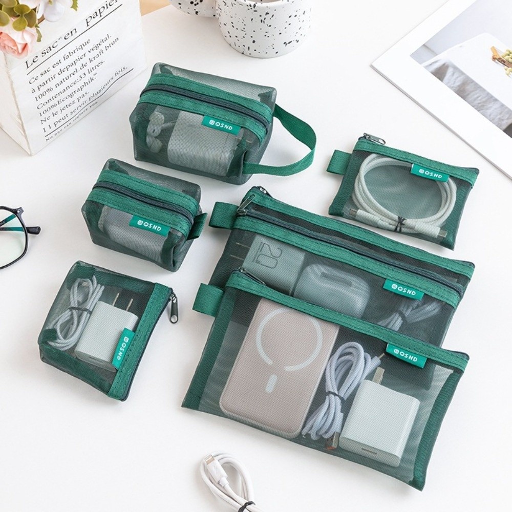 丈夫なナイロン製、透明な収納バッグ。正方形で軽量、メッシュ素 - Cosmetic Bags のレビューと価格