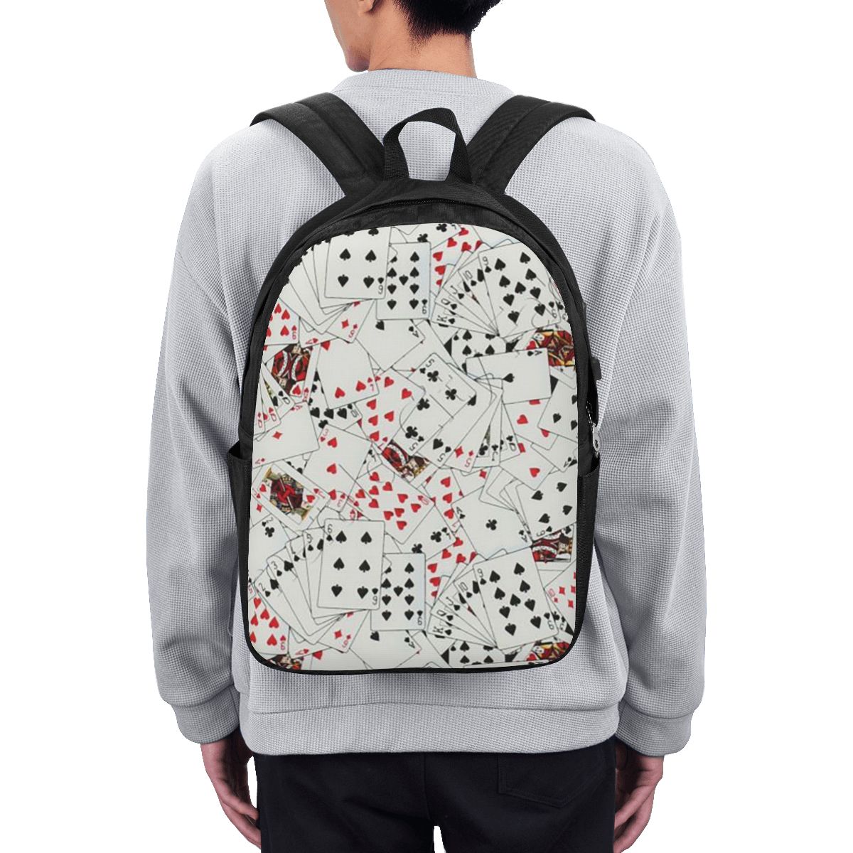 トランプポーカープリントバックパック旅行ノートブックバッグコ - Backpacks のレビューと価格