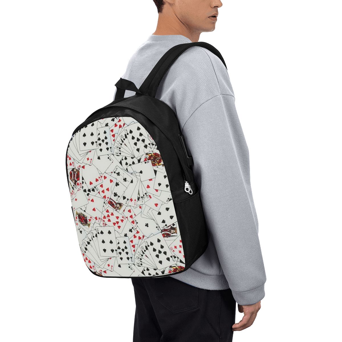 トランプポーカープリントバックパック旅行ノートブックバッグコ - Backpacks のレビューと価格