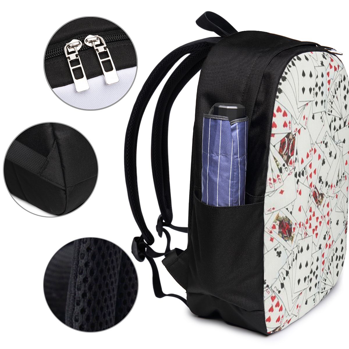 トランプポーカープリントバックパック旅行ノートブックバッグコ - Backpacks のレビューと価格