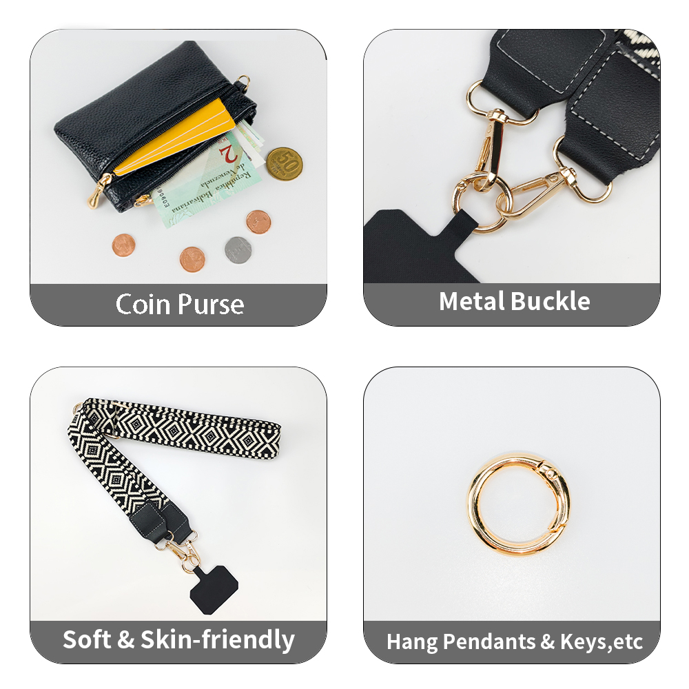 2 in 1 電話用ストラップ ジッパー付きコイン財布 幾何 - Wallets のレビューと価格