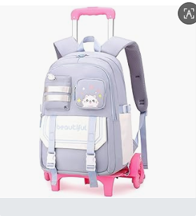 子供用スクールローリングバックパックティーンエイジャーの女の - Foldable Rolling Luggage Bag のレビューと価格